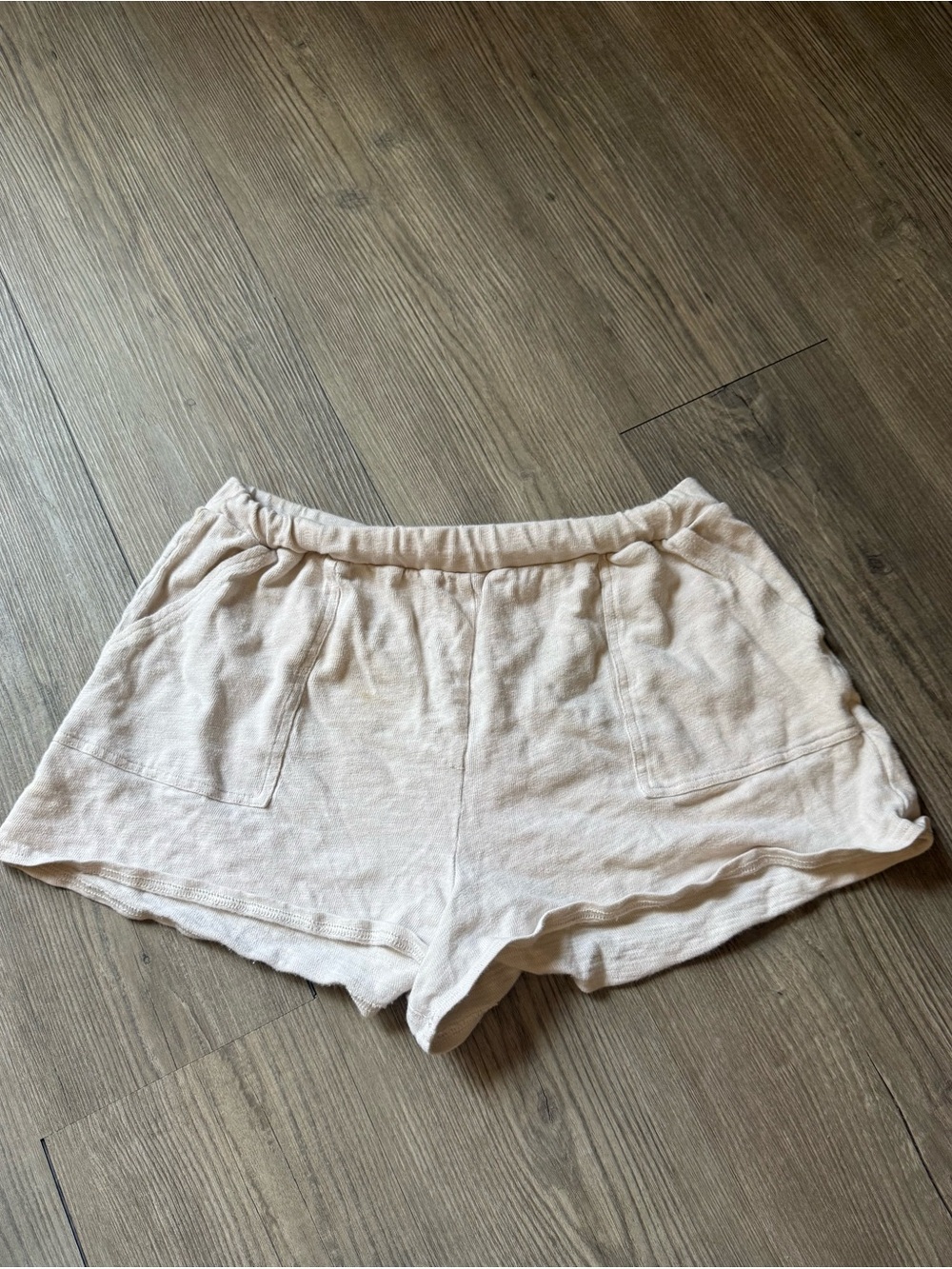 aerie Cream Elastic-Waist Cozy Lounge Shorts